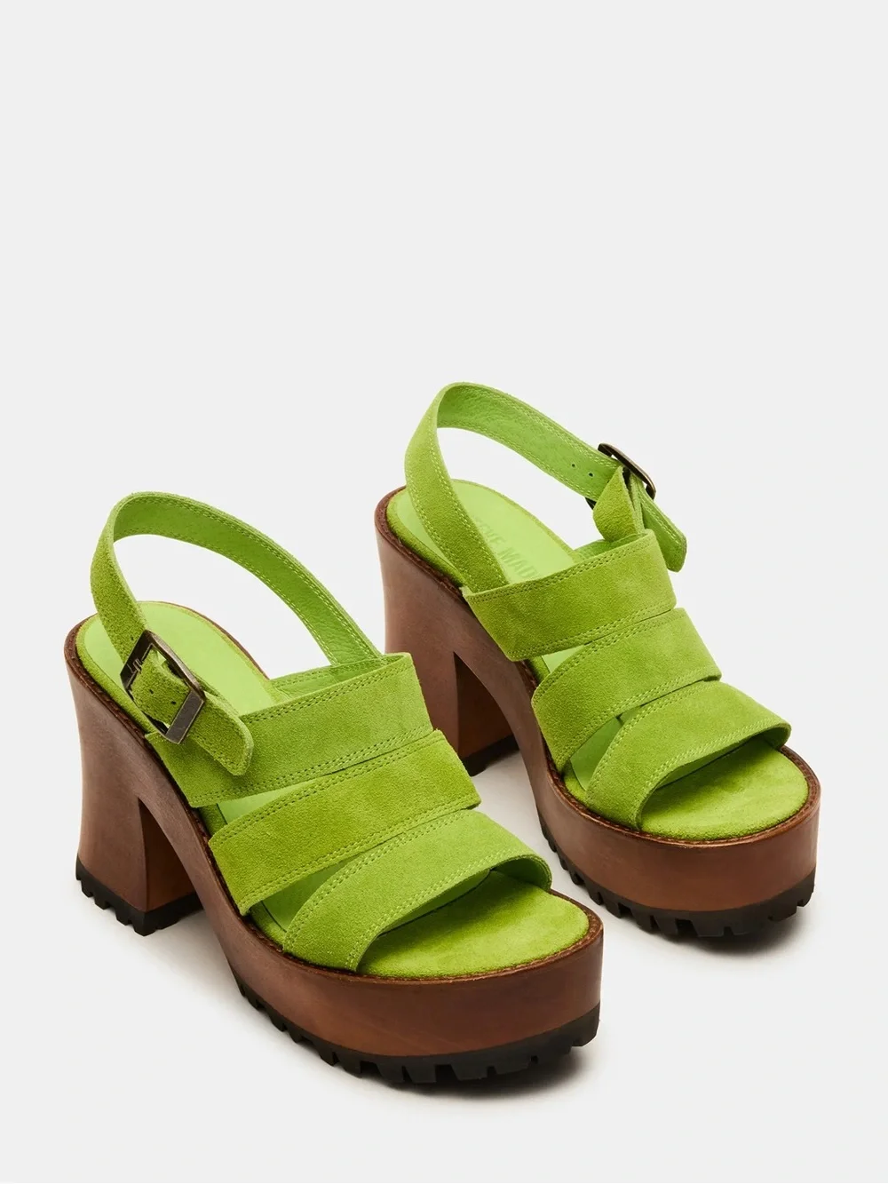 Steve Madden Encino Green Suede Platform Sandals - Picture 1 of 4